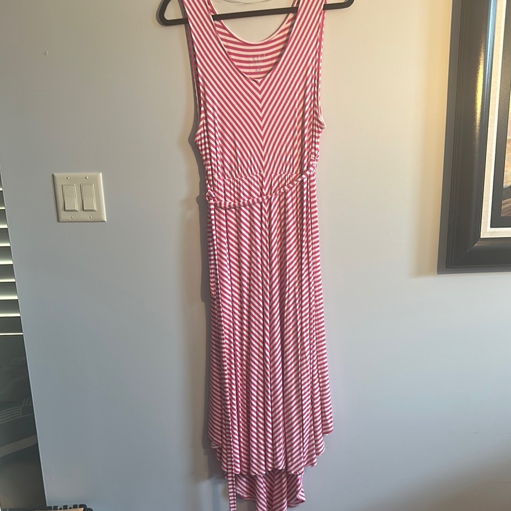Isabel Maternity Pink Striped Sleeveless Dress Sz XL